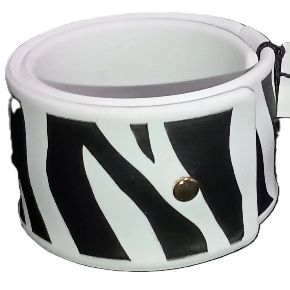 Marc By Marc Jacobs Black and White Zebra Print pattern Slap Bracelet